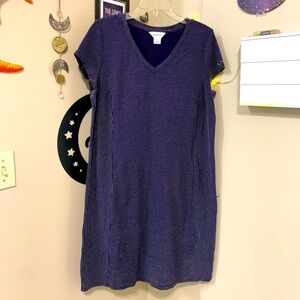 Liz Claiborne navy pinstriped cotton dress